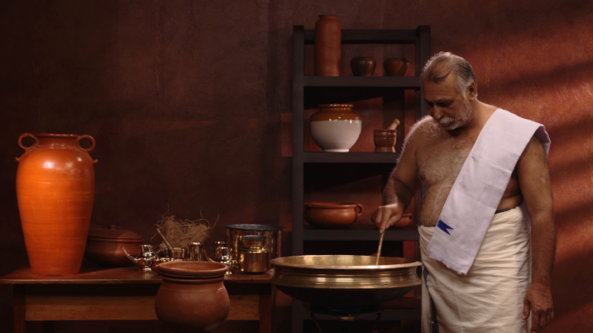 Physician preparing Ayurvedic Medicine, Kerala