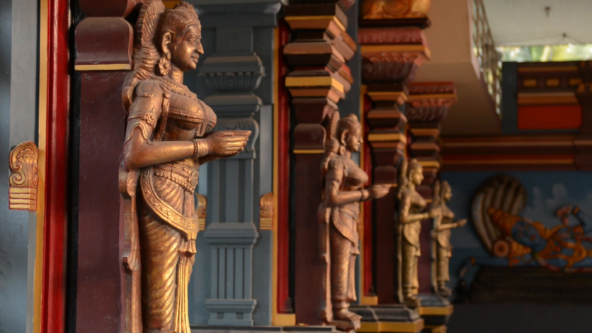 Sculptures inside Venpalavattom Sri Bhagavathy Temple