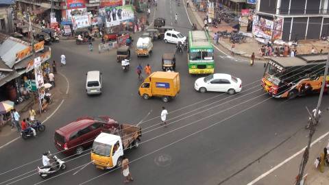 A busy road junction in Kerala