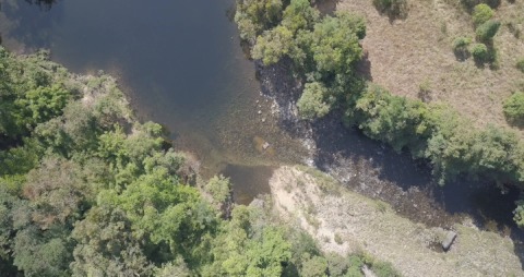 Aerial shot of a river