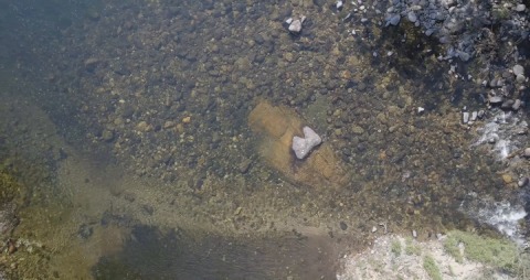 Aerial shot of riverbed