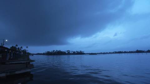 Alappuzha backwaters during Monsoon