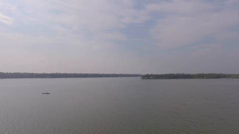 Aerial shot of Kavvayi Backwaters, Kannur, Kerala