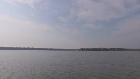 Aerial shot of Kavvayi Backwaters, Kerala