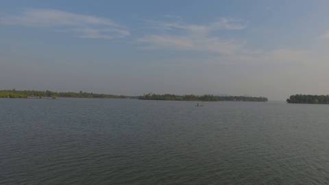 Endless stretch of backwaters at Kavvayi, Kerala