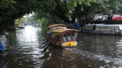 Tourist boat at Alappuzha boat jetty, Kerala
