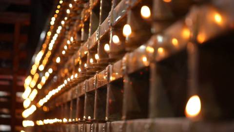 Chuttuvilakku around a temple, Kerala