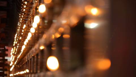 Chuttuvilaku lit around a temple, Kerala