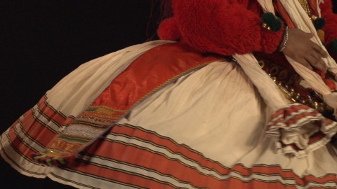 Close-up shot of Kathakali costumes
