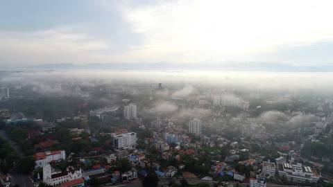 Thiruvananthapuram cityscape with cloud cover