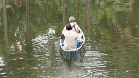 Country boat rowing, Kerala