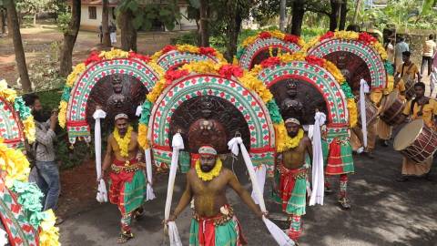Poothanum Thirayum - Onam festival Procession at Thrissur, Kerala