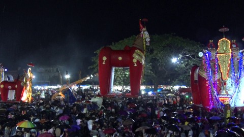 Festival procession at Ochira Parabrahma Temple, Kerala