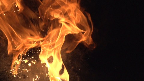 Fire flames in dark background