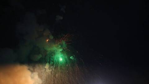 Fireworks at a temple festival, Kerala