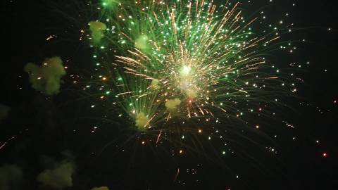 Colourful fireworks display at Kerala