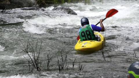 Kayaking through a turbulent river, Kerala