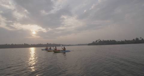 Kayaking on a Lake, Kerala