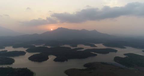 Aerial shot of Wayanad landscape, Kerala
