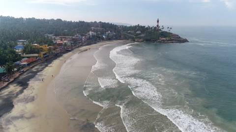 Aerial shot of Vizhinjam Lighthouse, Kovalam