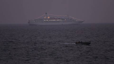 Fishing boat and Luxury Ship
