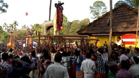 Crowd gathered for the Machattu Mamangam festival, Thrissur