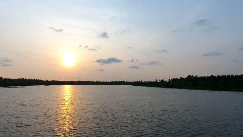 Mellow evening light reflected on water