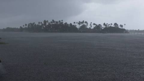 Heavy rain at Alappuzha Backwaters, Kerala