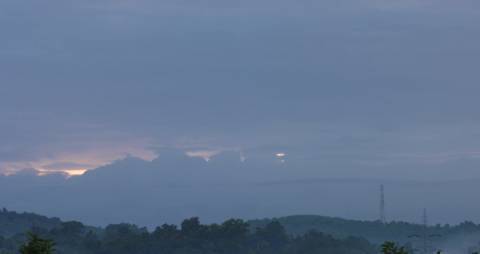 Clouds obscuring sunset
