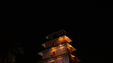 Night shot of Venpalavattom Sree Bhagavathy Temple, Thiruvananthapuram