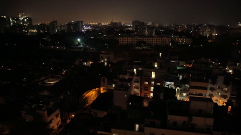 Panoramic night view of Chennai city