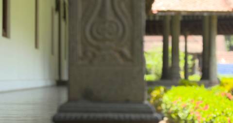 Granite pillars at Kuthiramalika Palace Museum, Thiruvananthapuram