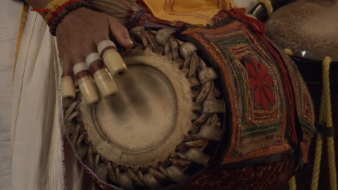 Playing  of Mridangam in slow motion