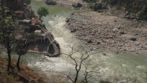 Aerial shot of  Rudraprayag, Uttarakhand