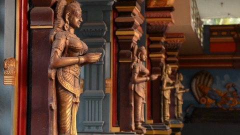 Sculptures inside Venpalavattom Sri Bhagavathy Temple