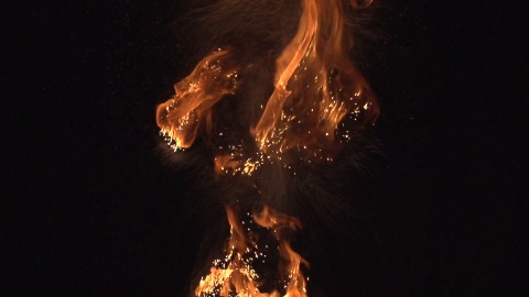 Slow motion shot of fire burst