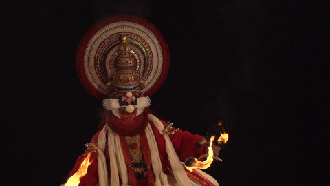 Slowmotion shot of Kathakali, Kerala