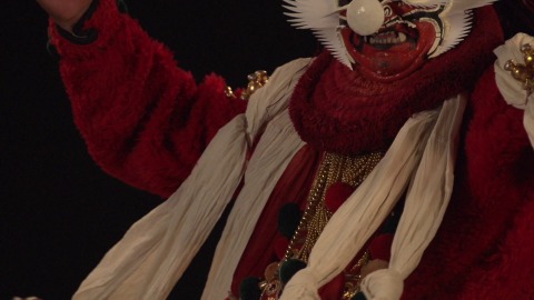 Slowmotion shot of Kathakali artist twirling