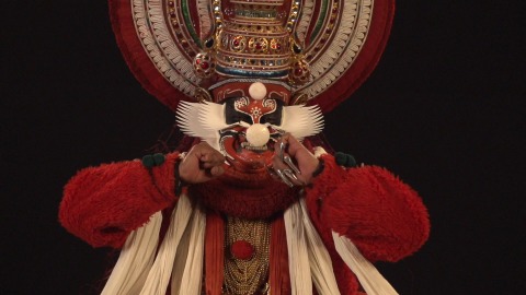 Slowmotion shot of Kathakali expressions