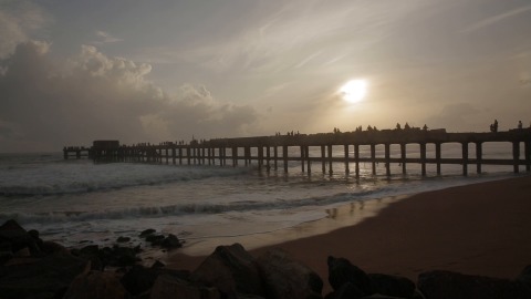 Sunset timelapse at Valiathura Pier