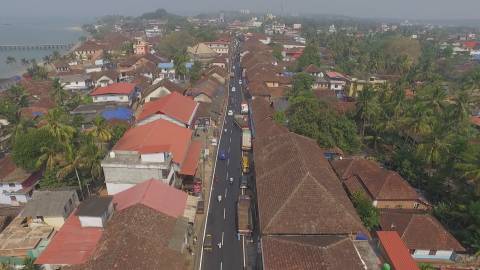 Aerial shot of Thalassery, Kannur