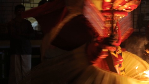 Theyyam performed in a temple, Kerala