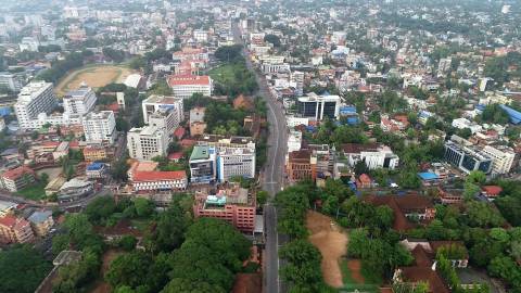 Aerial shot of Trivandrum, Kerala