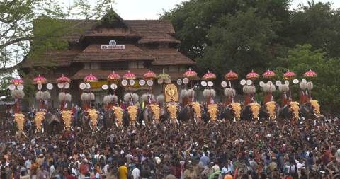 Kudamattam ritual at Thrissur Pooram Festival, Kerala