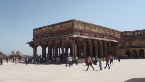 Tourists explore Amer Fort in Rajasthan