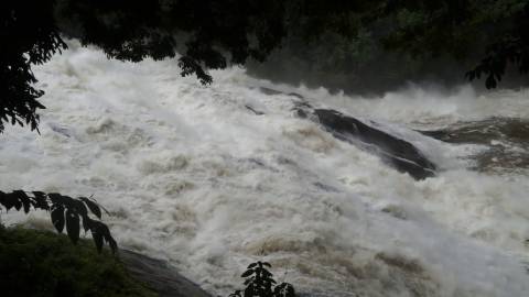 Bountiful flow of water at Athirappilly, Thrissur