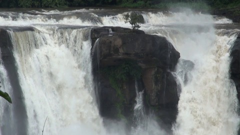 Water gushing from Athirappilly Waterfalls